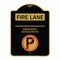 Signmission Fire Lane Emergency Access Route W/ No Parking, Black & Gold Aluminum Sign, 18" x 24", BG-1824-24016 A-DES-BG-1824-24016 - alternate 1